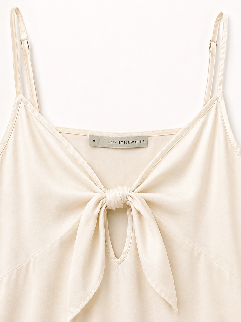 Sexy Silk Ivory White Camisole Tank Top Minimalist Chic Medium Stillwater Shirt - Picture 4 of 10